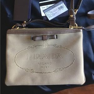 Prada Bandoliera Logo Jacquard purse